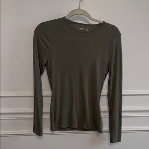 Abercrombie & Fitch Olive Long Sleeve Crew Tee